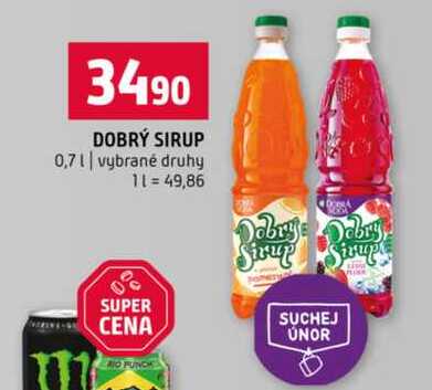 DOBRÝ SIRUP 0,7l vybrané druhy