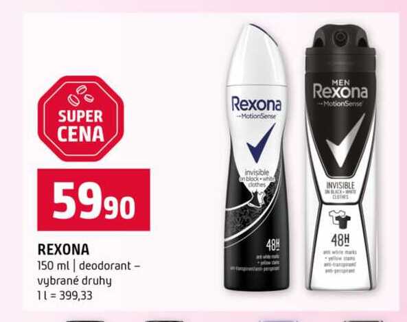 REXONA 150 ml deodorant vybrané druhy 