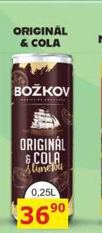 BOŽKOV ORIGINAL & COLA míchaný nápoj 0,25l, plech