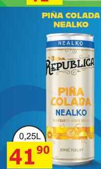 BOŽKOV REPUBLICA PIÑA COLADA NEALKO míchaný nápoj 0,25l, plech