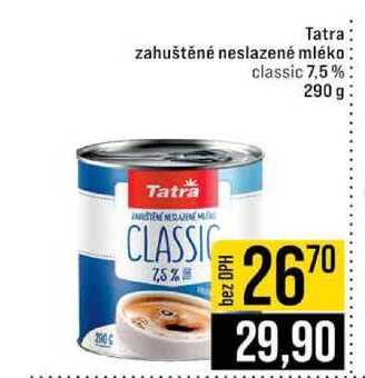 Tatra zahuštěné neslazené mléko classic 7,5 % 290 g
