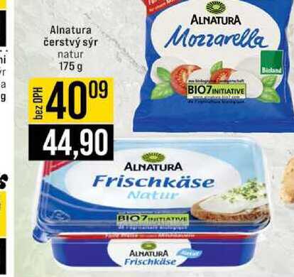 Alnatura čerstvý sýr natur 175 g 