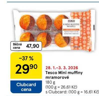 Tesco Mini muffiny mramorové, 180 g  
