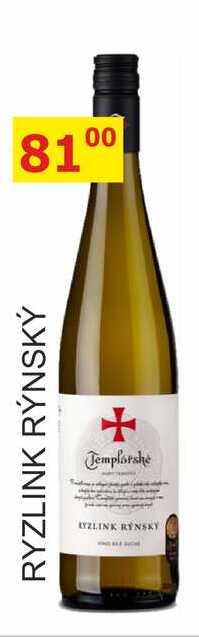 Templářské sklepy 0,75l RYZLINK RÝNSKÝ