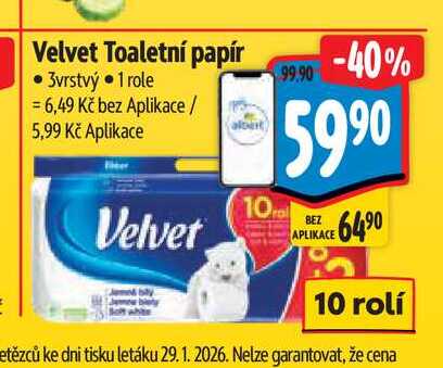 Velvet Toaletní papír 3vrstvý 10 role