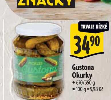   Gustona Okurky 670/350 g 