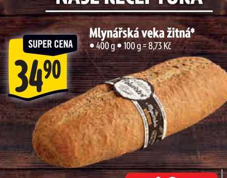  Mlynářská veka žitná  400 g  
