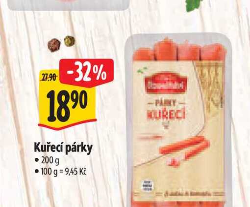  Kuřecí párky  200 g 