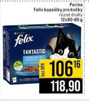 Purina Felix kapsičky pro kočky různé druhy 12x80-85 g