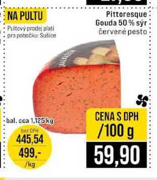 Pittoresque Gouda 50% sýr červené pesto bal. cca 1,125 kg 100g