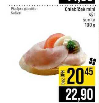 Chlebíček mini syr šunka 100 g 