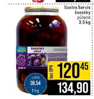 Gastro Servis švestky půlené 3,5 kg 