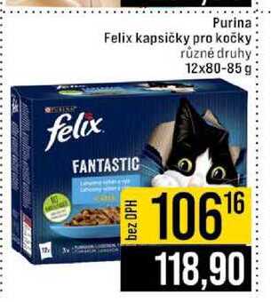 Purina Felix kapsičky pro kočky různé druhy 12x80-85 g 