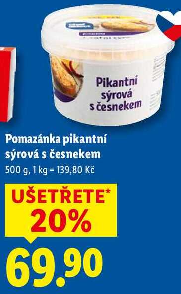 Pomazánka pikantní sýrová s česnekem, 500 g