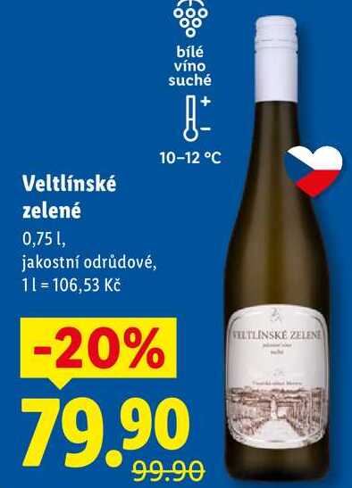 Veltlínské zelené, 0,75 l