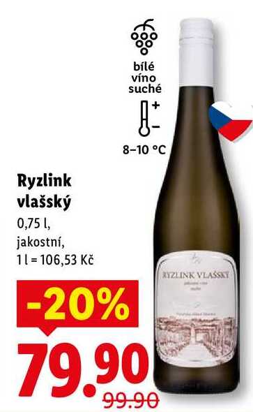 Ryzlink vlašský, 0,75 l