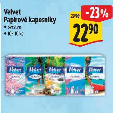 Velvet Papírové kapesníky, 10x 10 ks