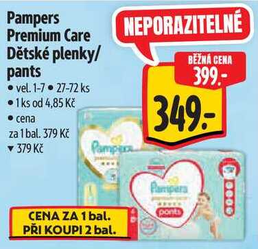 Pampers Premium Care Dětské plenky/pants, 27-72 ks