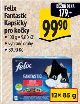 Felix Fantastic Kapsičky pro kočky, 12x 85 g