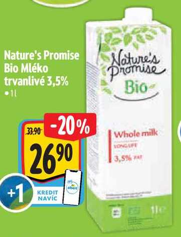 Nature's Promise Bio Mléko trvanlivé 3,5%, 1 l