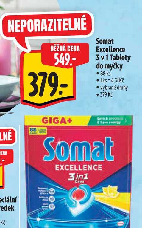  Somat Excellence 3 v 1 Tablety do myčky 88 ks 