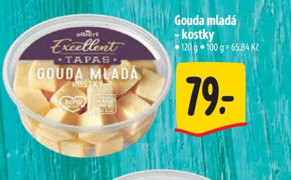   Gouda mladá - kostky 120 g  