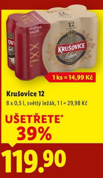 Krušovice 12, 8x 0,5 l
