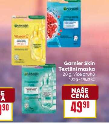 Garnier Skin Textilní maska 28 g