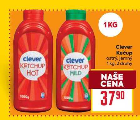Clever Kečup ostrý, jemný 1 kg
