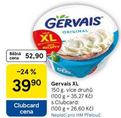 Gervais XL, 150 g, více druhů