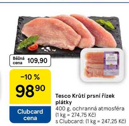 Tesco Krůtí prsní řízek plátky, 400 g