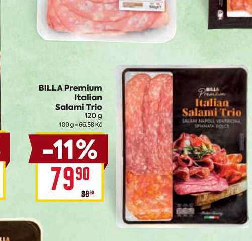 BILLA Premium Italian Salami Trio 120 g 
