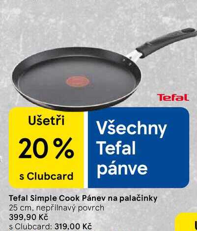 Tefal Simple Cook Pánev na palačinky 25 cm, nepřilnavý povrch