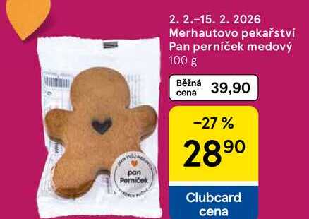 Merhautovo pekařství Pan perníček medový, 100 g  