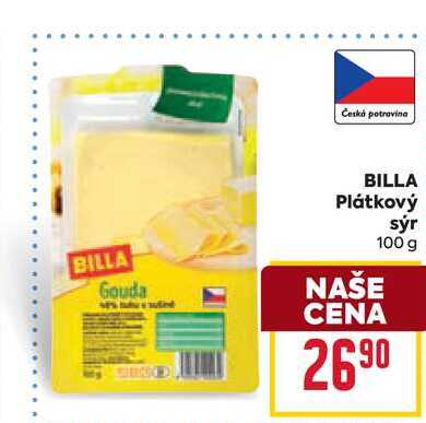 BILLA Plátkový sýr 100 g 