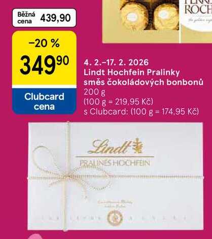 Lindt Hochfein Pralinky směs čokoládových bonbonů, 200 g