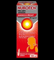 NUROFEN pro děti Jahoda 40 mg/ml perorální suspenze 100 ml