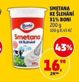 SMETANA KE ŠLEHÁNÍ 31% BONI, 200 g