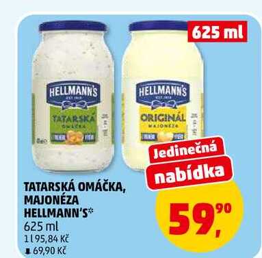 TATARSKÁ OMÁČKA HELLMANN'S, 625 ml