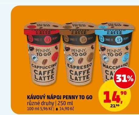 KÁVOVÝ NÁPOJ PENNY TO GO, 250 ml