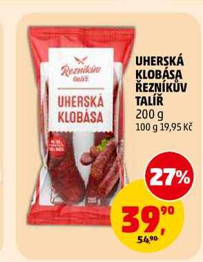 UHERSKÁ KLOBASA ŘEZNÍKŮV TALÍŘ, 200 g