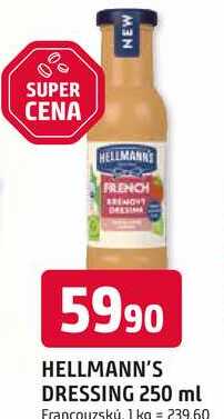 HELLMANN'S DRESSING 250 ml 