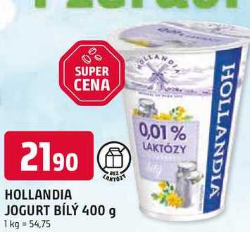 HOLLANDIA BEZ LAKTOZY JOGURT BÍLÝ 400 g