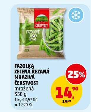FAZOLKA ZELENÁ ŘEZANÁ MRAZIVÁ ČERSTVOST, 350 g