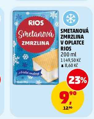 SMETANOVÁ ZMRZLINA V OPLATCE RIOS, 200 ml