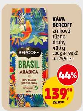 KÁVA BERCOFF zrnková, 400 g 
