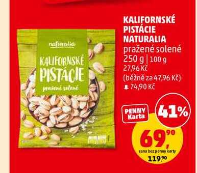KALIFORNSKÉ PISTÁCIE NATURALIA pražené solené, 250 g