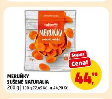 MERUŇKY SUŠENÉ NATURALIA, 200 g
