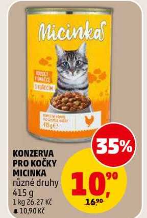 KONZERVA PRO KOČKY MICINKA, 415 g 