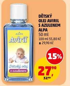DĚTSKÝ OLEJ AVIRIL S AZULENEM ALPA, 50 ml 